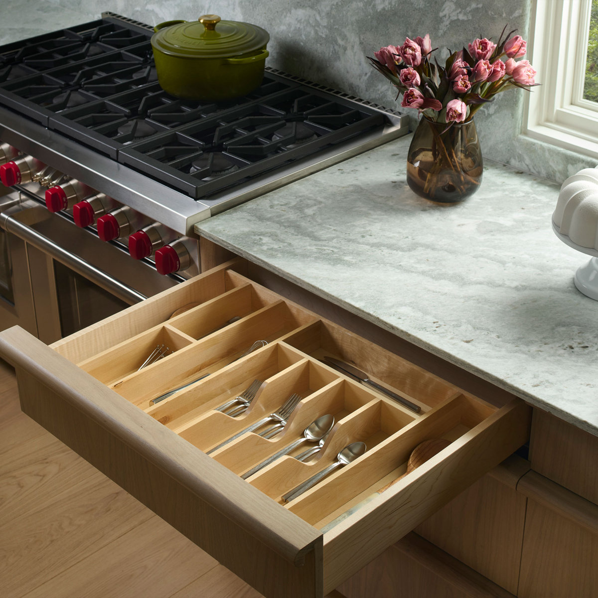 Rev-A-Shelf Wood Trim-to-Fit Utensil and Cutlery Drawer Organizer Insert